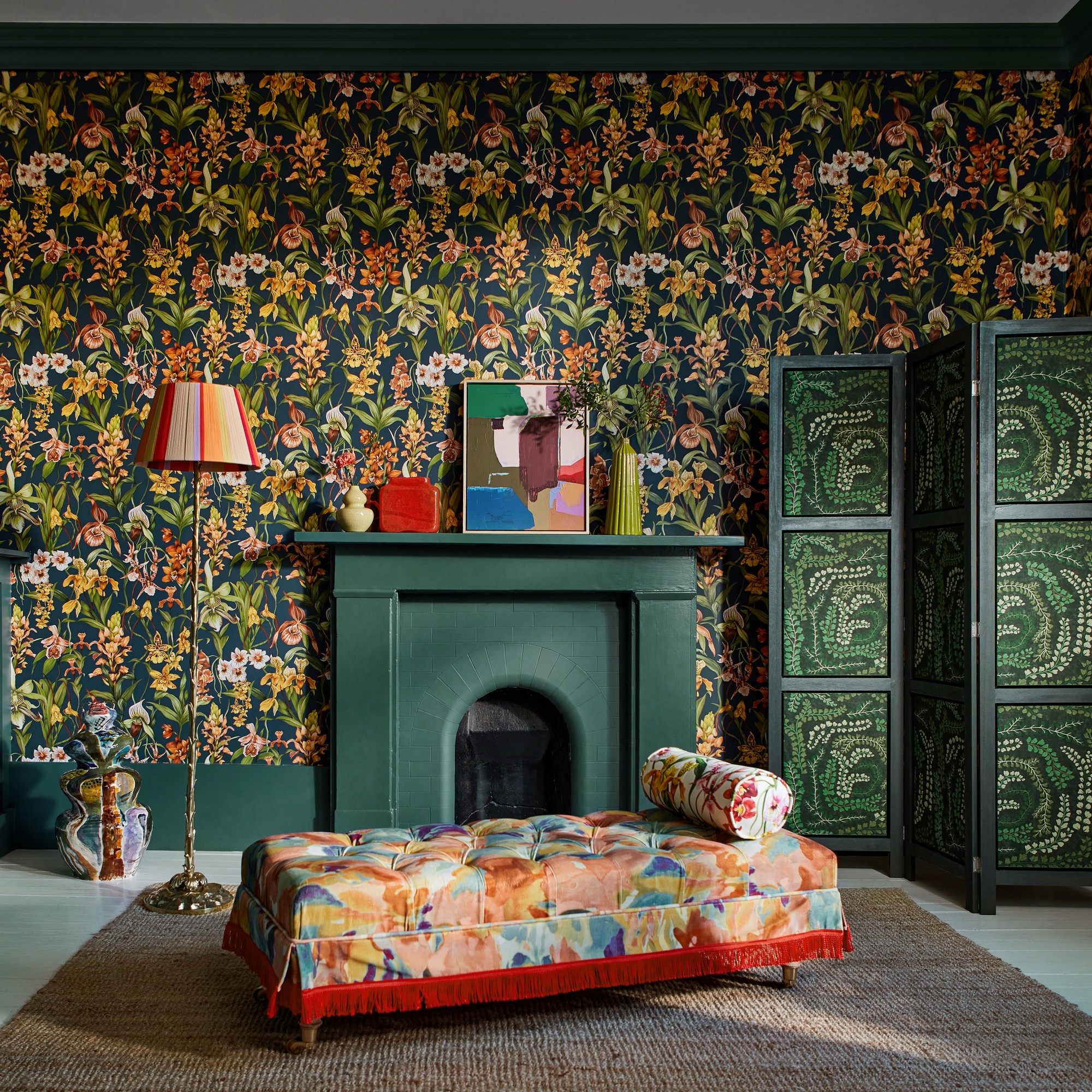 Kalina Wallpaper 113010 By Harlequin In Midnight Baked Terracotta Nectar